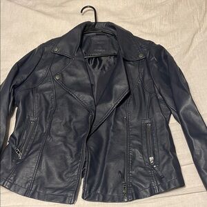 Dark Blue Leather like Jacket